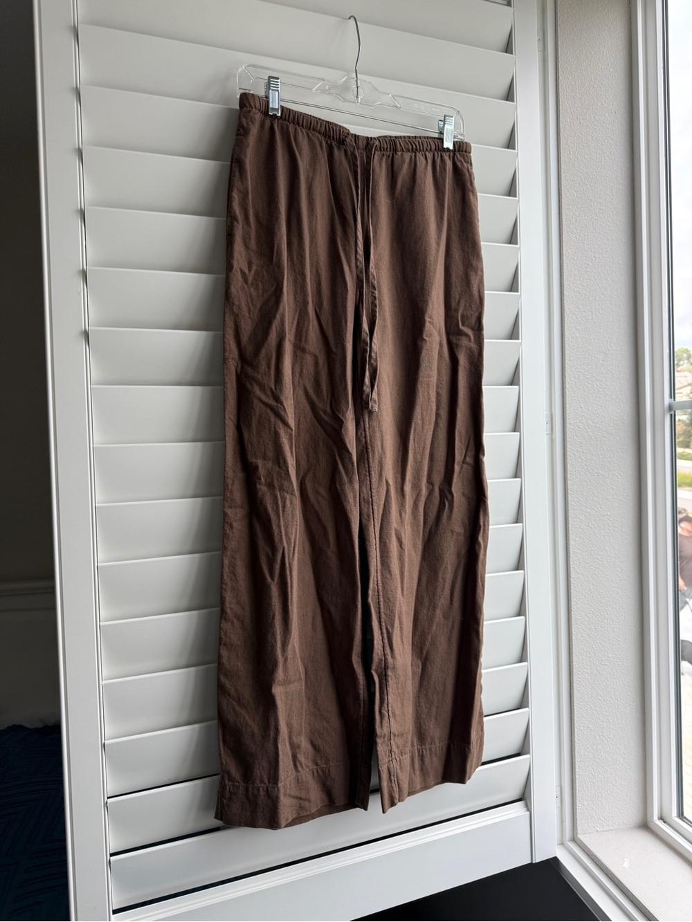 Weekday Brown Linen Pants